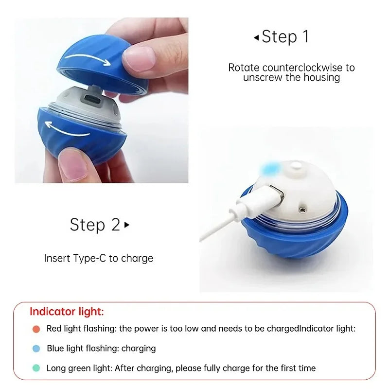 Dog Toy Ball Automatic Moving Bouncing Rolling Ball USB Smart Puppy Interactive Dog Chew Toy Ball